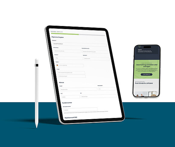Lafuwa-Website Auftragsformular Mockup