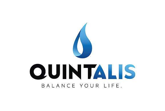 Logo von Quintalis in schwarz und blau