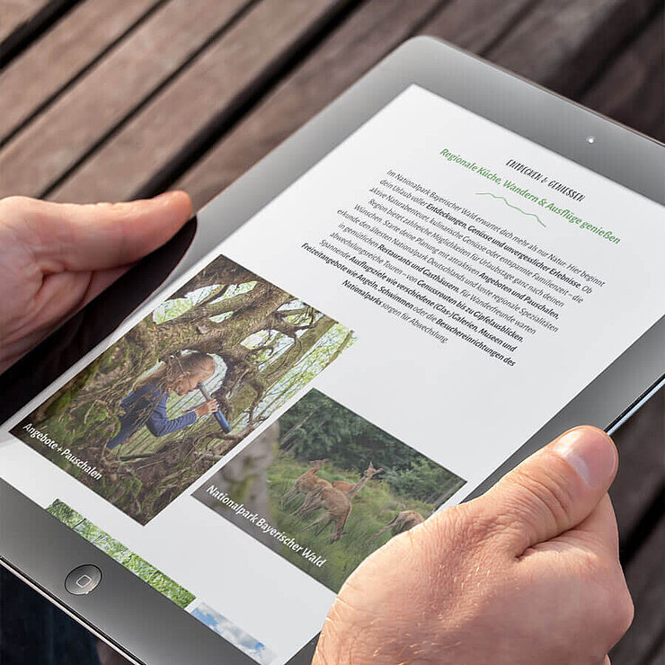 Touristische Website für Urlaubsregion