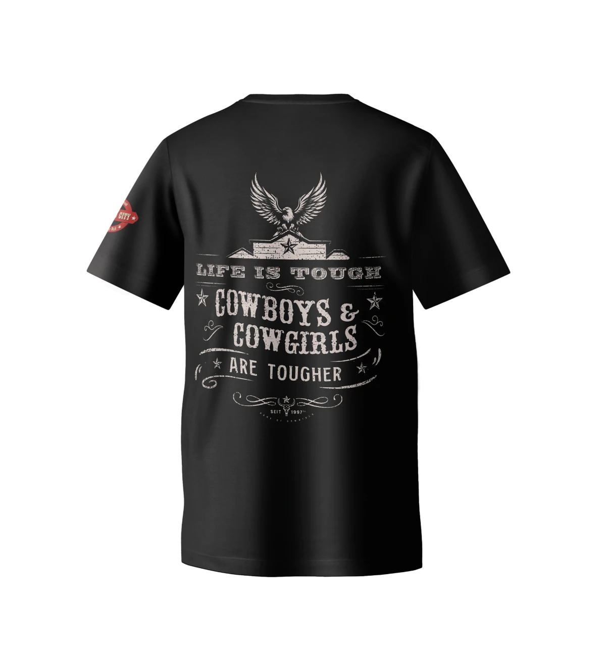Pullman-Print Cowboys Cowgirls T-Shirt Mockup hinten